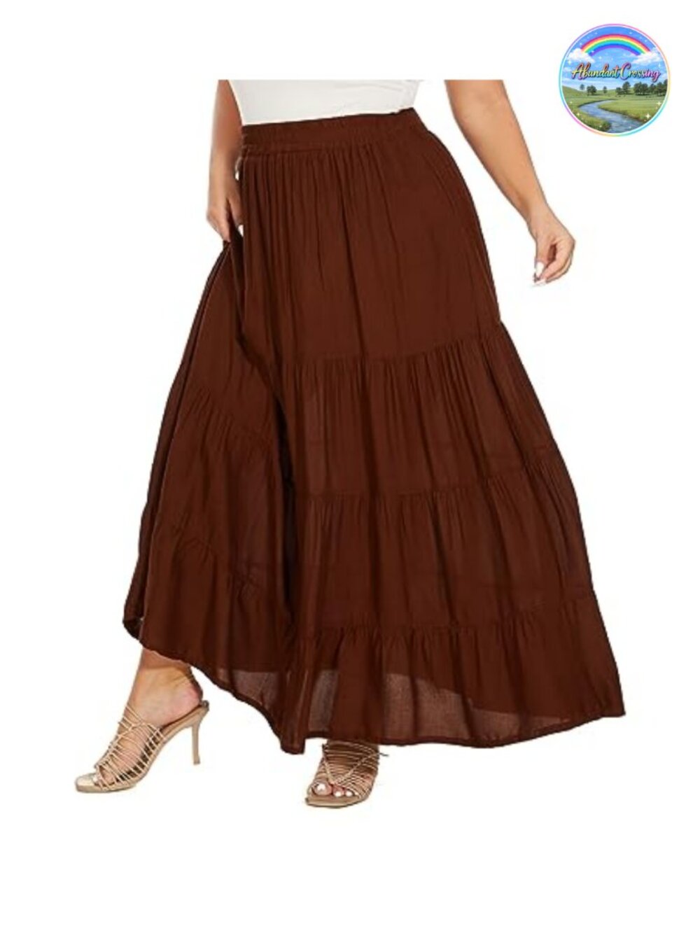 Women Boho Tiered Maxi Skirt Elastic Waist Plus Size XL 3X